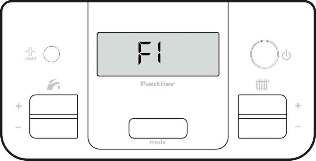 Ошибка F1 на панели управления котлом Protherm