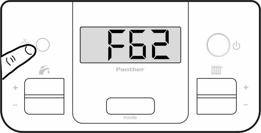 Устранение ошибки F62 на панели управления котлом Protherm