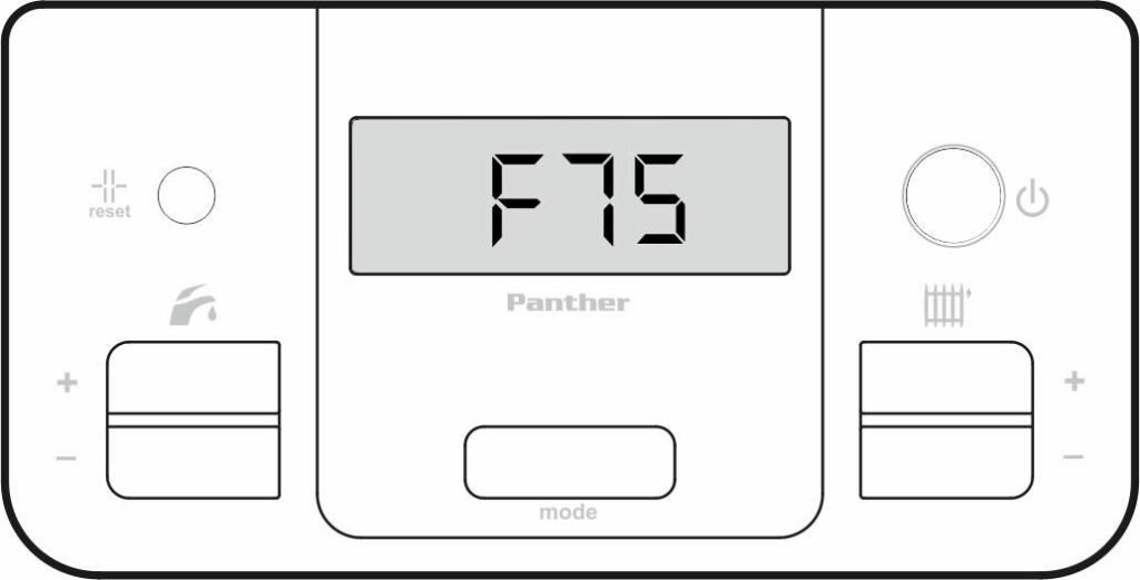 Ошибка F75 на панели управления котлом Protherm Гепард