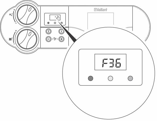 Отображается ошибка F36 на котел Vaillant