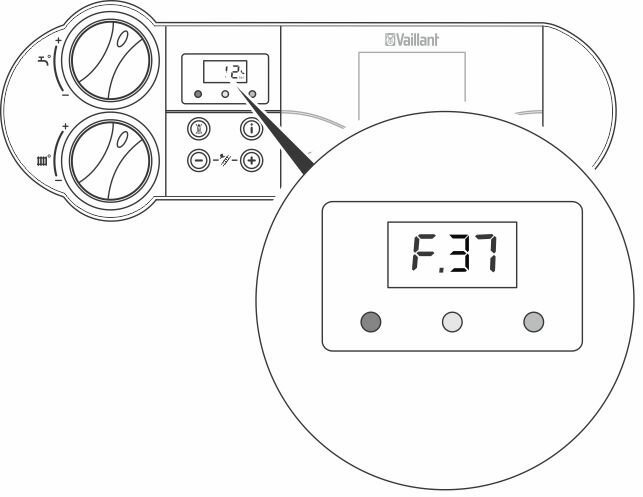 Отображается ошибка F37 на панели управления котлом Vaillant